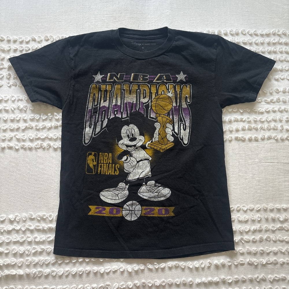 Disney x Junk Food, NBA Lakers Champions 2020 Mickey Mouse cotton t-shirt